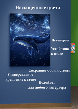 Картина на стену на металле от MetallSubArt "Киты"
