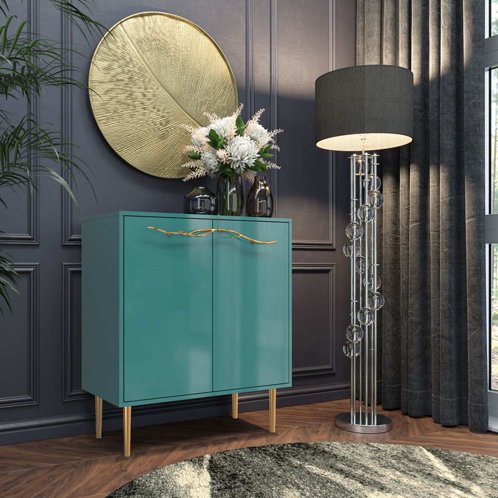 Комод Арт Колор Стайл Голд с 2 полками Пастельно-синий