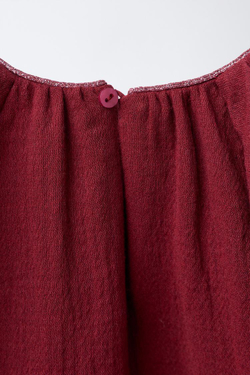 ZARA ПЛАТЬЕ С БЛЕСТЯЩИМИ ДЕТАЛЯМИ, КРАСНЫЙ