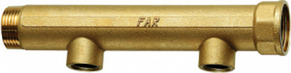 Коллектор 1 1/4", ВР-НР, 2 отвода 3/4", ВР, межосевое 100 мм FAR