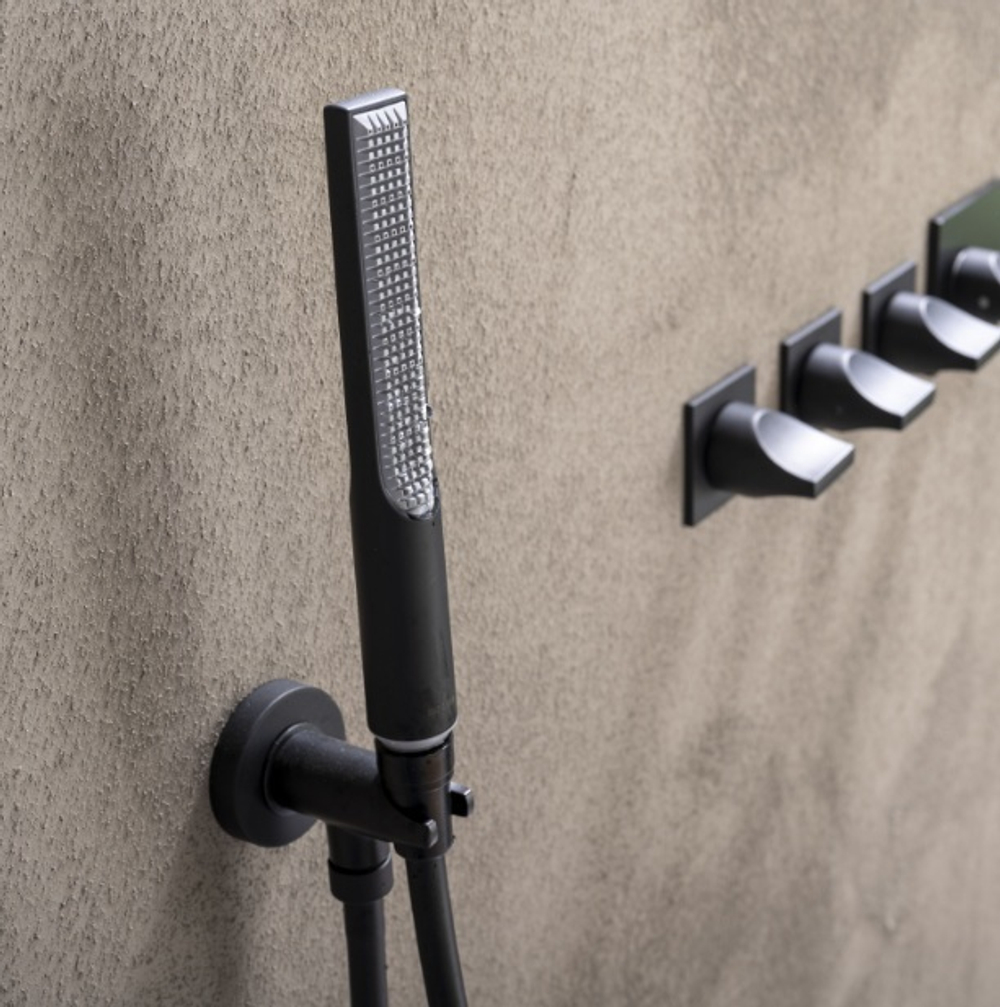 Bossini Apice лейка душевая Ø29 мм, 1 режим, с Easy-Clean, цвет чёрный матовый