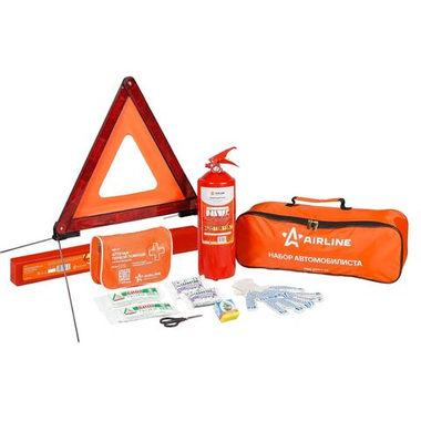 Набор автомобилиста "Техосмотр" (знак, аптечка, огнетушитель, перчатки) (ANA-01)