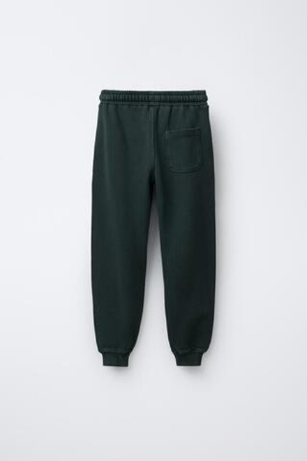 ZARA БРЮКИ-ДЖОГГЕРЫ GARMENT DYE, ИЗУМРУДНЫЙ