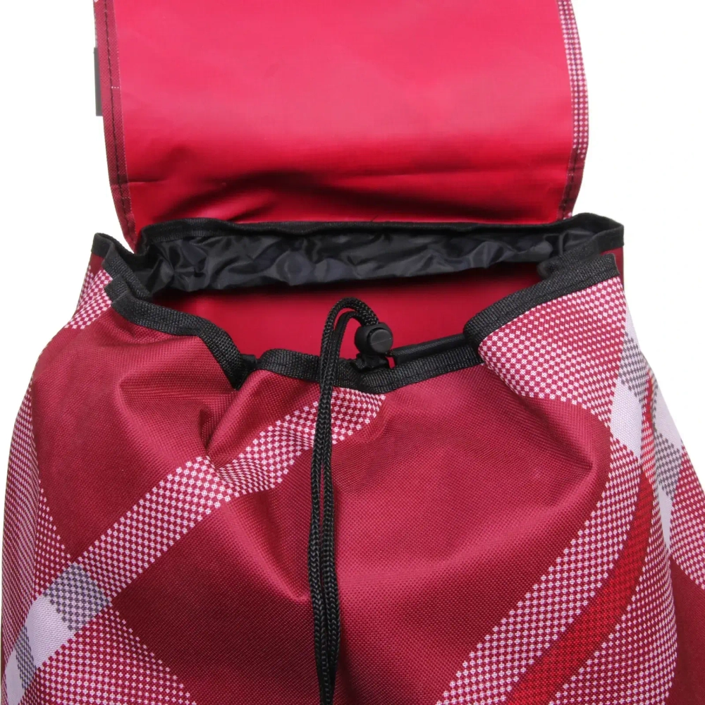 Тележка хозяйственная с сумкой (93*40*30см, колеса 15см,грузоподъемность до 40 кг) бордовая