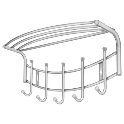 Вешалка настенная 5 крючков с полкой, 525, Матовый белый, ВНП4/МБ