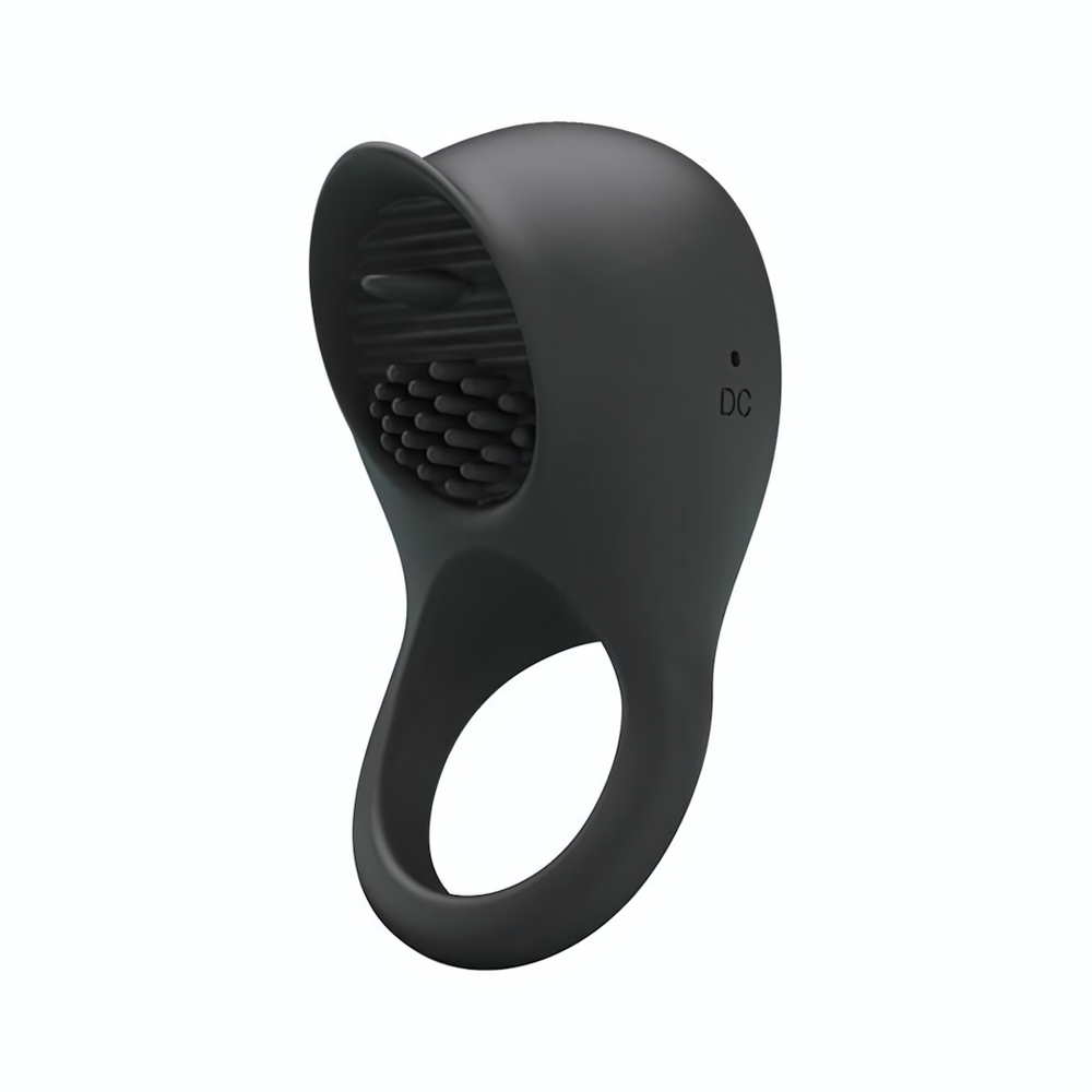 Черное эрекционное кольцо Ring Shaking II (Цвет: черный)