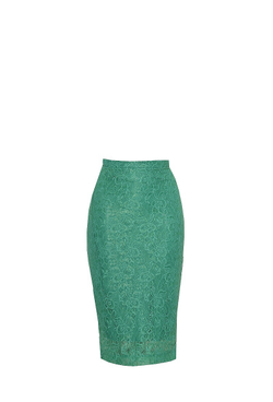 Юбка-миди кружевная зеленая 03-19SS