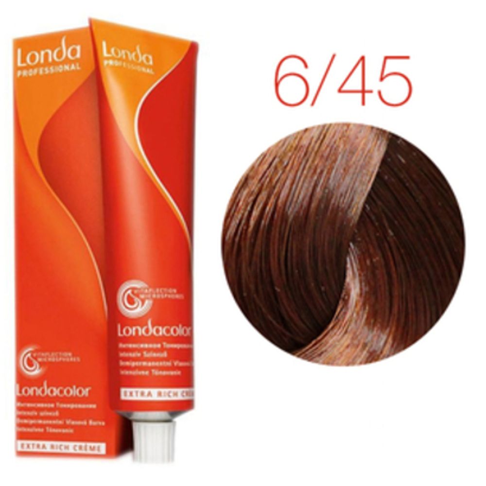 Londa Color инт.тонирование, 6/45 темный блонд медно-красный, 60мл