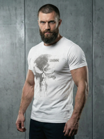 Футболка спортивная хлопковая мужская белая LEGENDA Череп Каратель