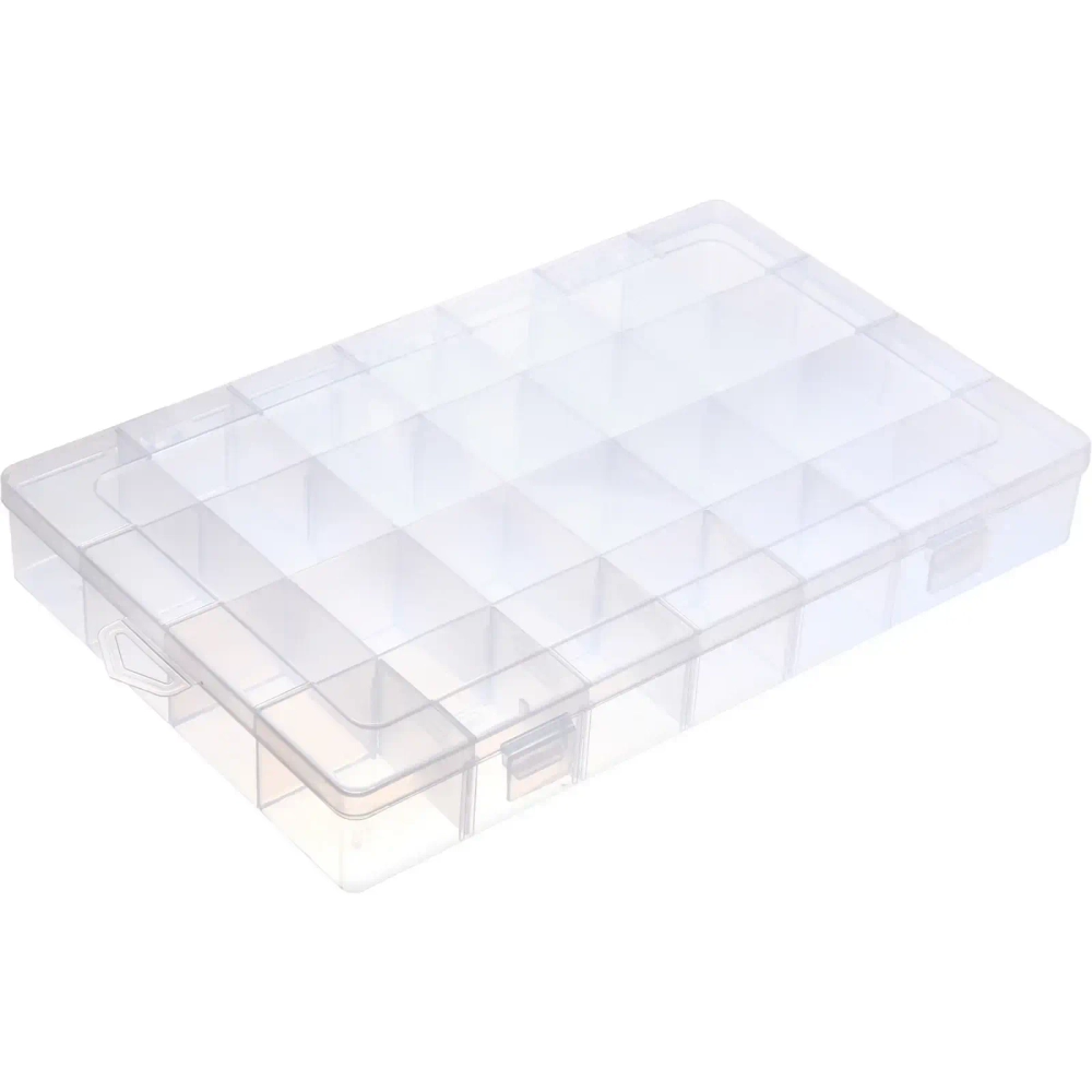 Органайзер для хранения мелочей, 28 ячеек «ИДЕЯДОМА», прозрачный, 34,5*21,8см (наклейка Селфи)