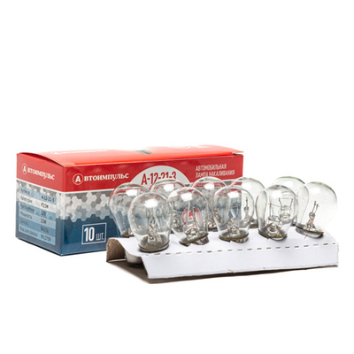 Автолампа накаливания P21W, 12 В, 21 Вт, BA15S (большая, одноконтактная)