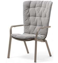 Уличное кресло Folio тортора с серой подушкой