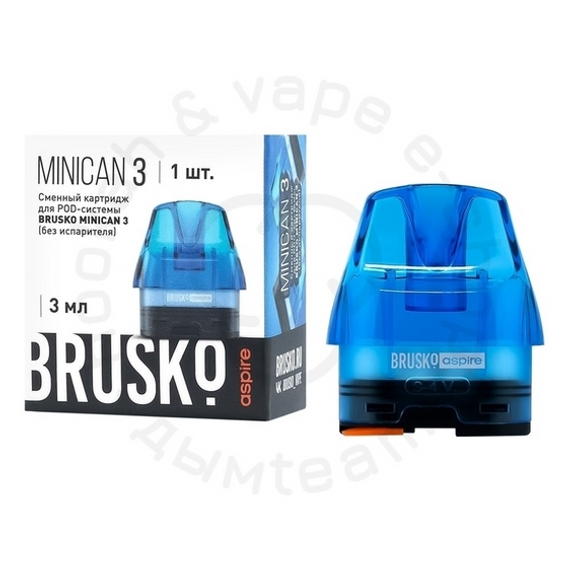 Картридж к многоразовой электронной системе, Модель BRUSKO MINICAN 3, (синий), 3 мл