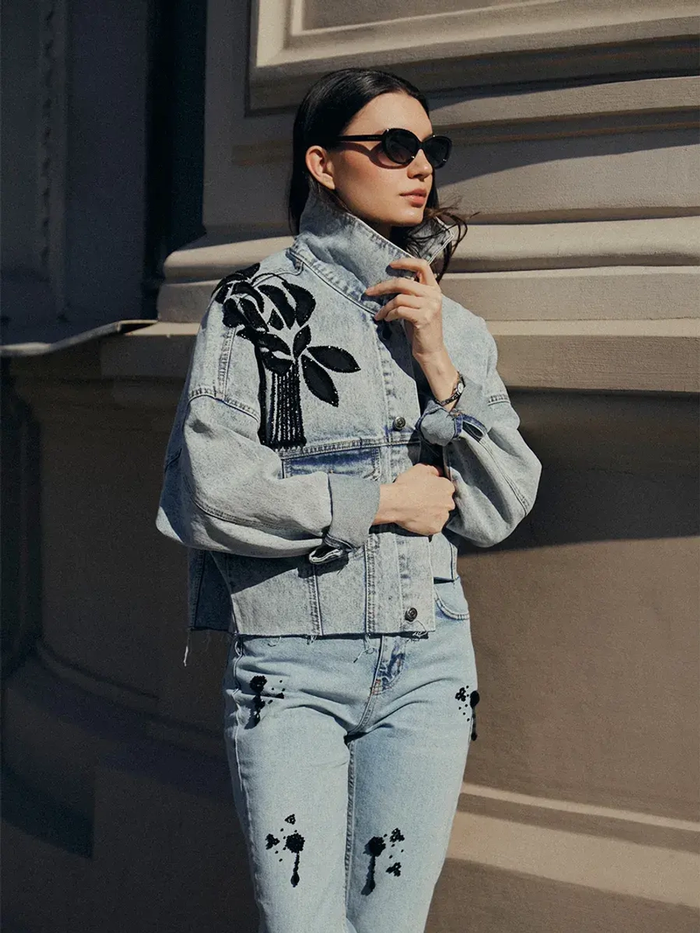 Жакет джинсовый blue crop QUEEN