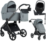Детская коляска Pituso Teffy 4 в 1 с автокреслом Baesa Black с базой Blue Tea/Graphite