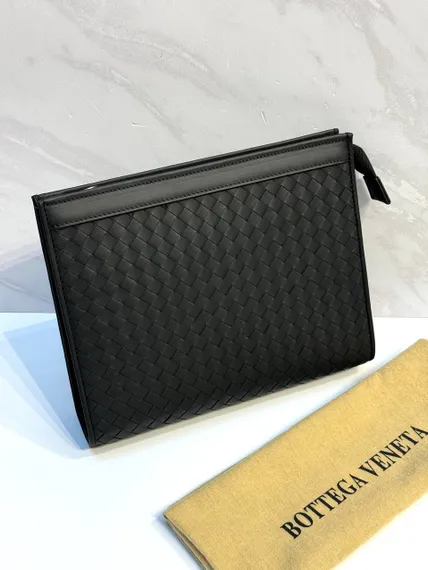 Клатч кожаный Bottega Veneta чёрный