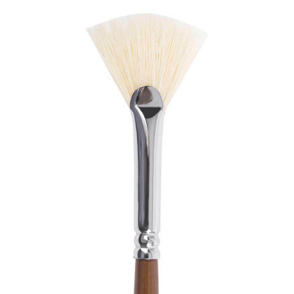 Кисть художественная профессиональная BRAUBERG ART CLASSIC, щетина, веерная, № 4, длинная ручка, 200743