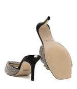 Шлепанцы кожаные на шпильке hadey Guess - серебряный(FLJHAD LEA03)