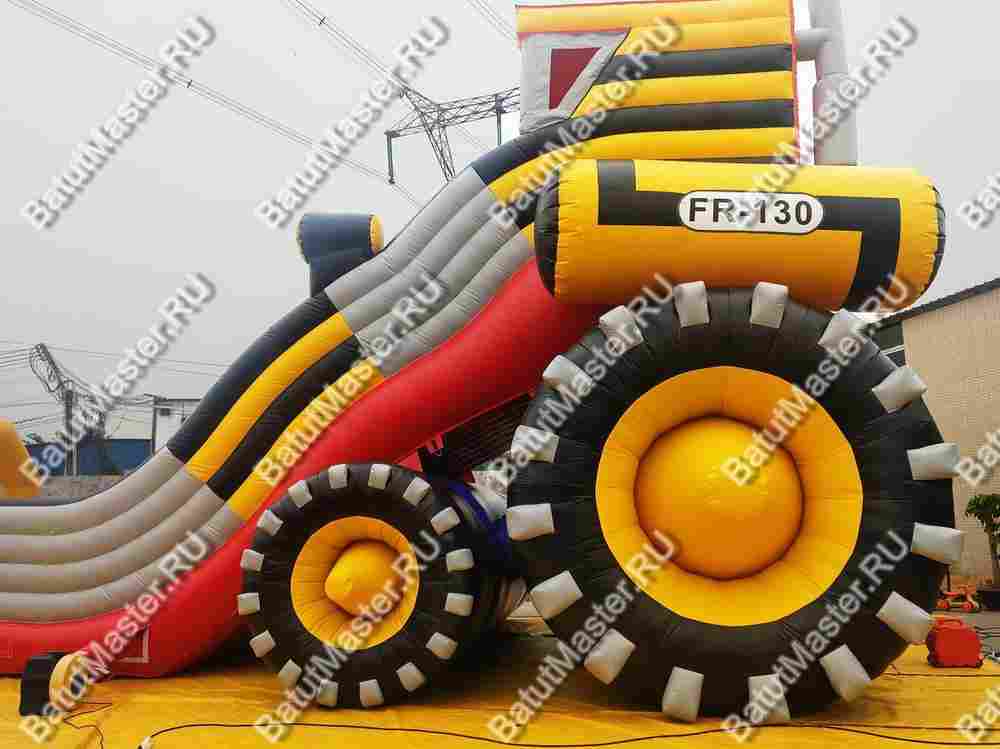 Детский надувной батут-горка "Бульдозер" 14*7*8.5 м