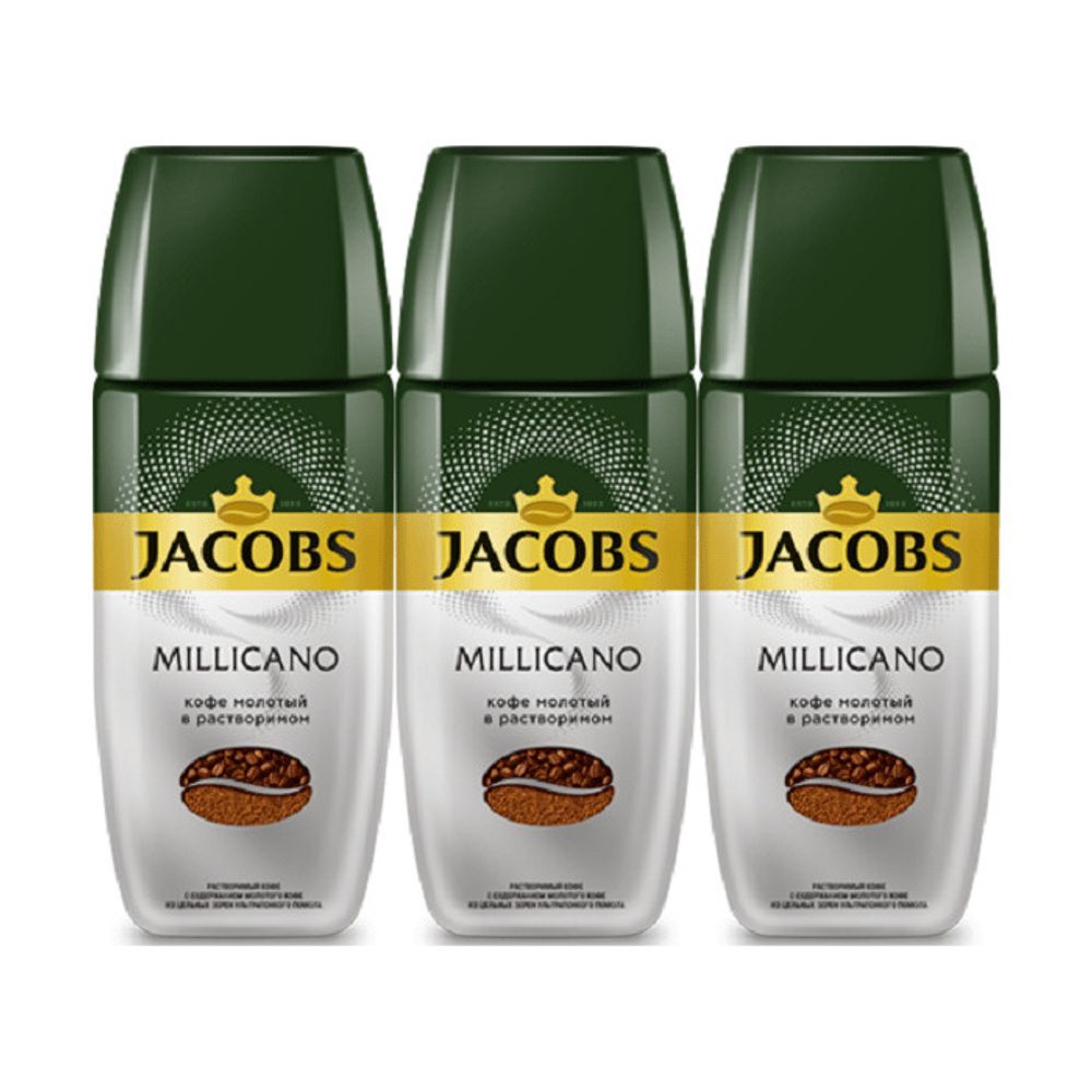 Кофе растворимый Jacobs Millicano, стеклянная банка 90 г 3 шт