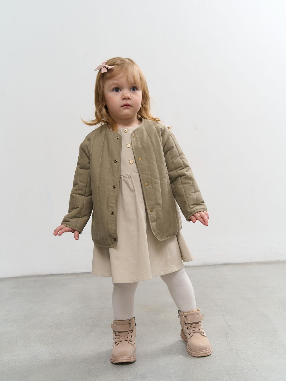 Куртка стеганая на кнопках "Олива" 0+