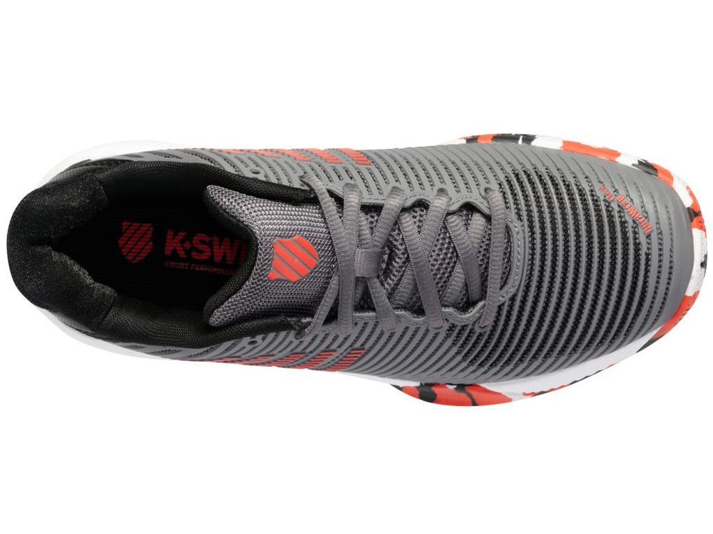 детские Кроссовки теннисные K-Swiss Hypercourt Express 2 Junior - steel gray/jet black/spicy orange
