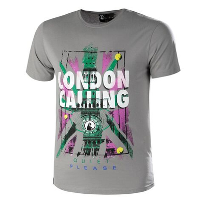 Мужское теннисное поло Quiet Please London Calling T-Shirt Men - Grey, Multicoloured