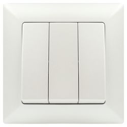 Выключатель Intro Solo 4-106-06 трехклавишный 10А-250В, IP20, СУ, перламутр