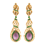 Серьги с Халцедонами и Цаворитами, E0161-1/34