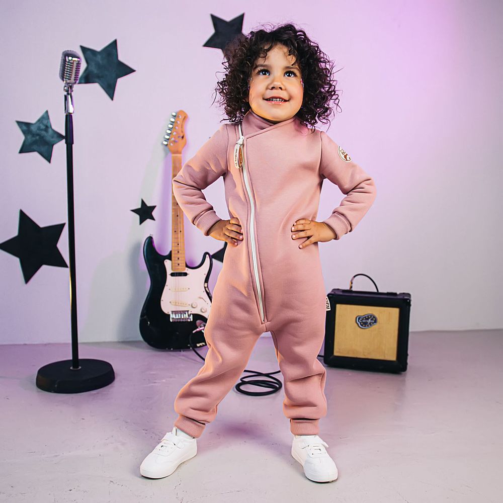 Комбинезон-косуха с клапаном "Дымчатая роза" утепленный