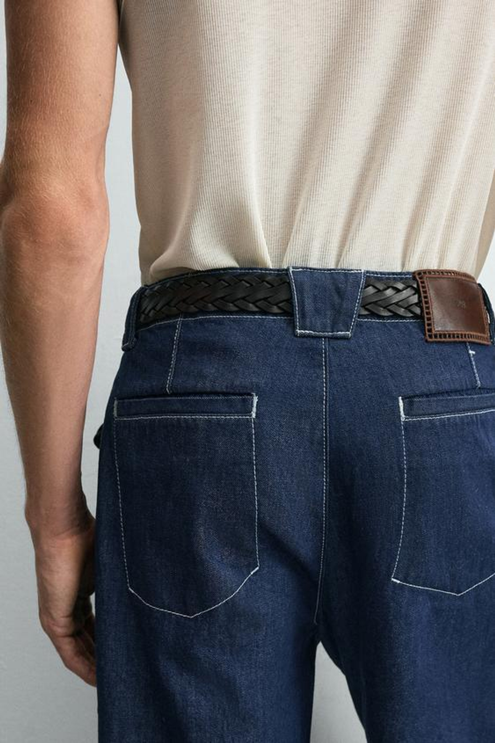 ZARA ДЖИНСЫ С ВЫШИВКОЙ, ИНДИГО