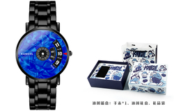 KANGOL Wormhole Concept Needle Free Black Hole Vintage Fashion Quartz Movement Metal Strap Watch Men"s Watches