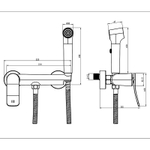 Гигиенический душ Azario Escaro со смесителем, керамический картридж, шланг 150 см, сатин (AZ-K2574BN)