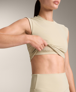 Oysho Топ Evermove без рукавов, светло-бежевый меланж