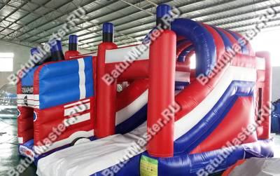 Детский надувной батут "Весёлые пожарные", 5*4*3,2 м