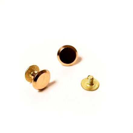 Кнопка для ремня плоская винтовая 9,5мм (длина 6мм), золото
