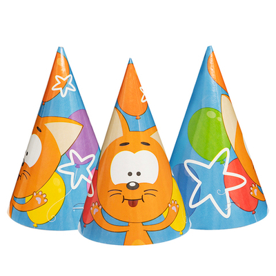 Колпаки праздничные «Котенок Котэ», 6 шт
