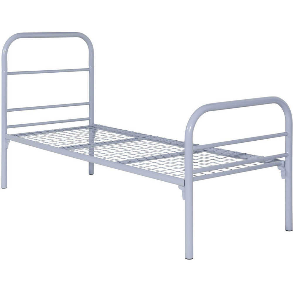 Кровать УМ_металлическая разборная одноярусная В2.02 серая