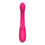 Розовый изогнутый ребристый вибромассажер - 21 см. (Цвет: розовый)