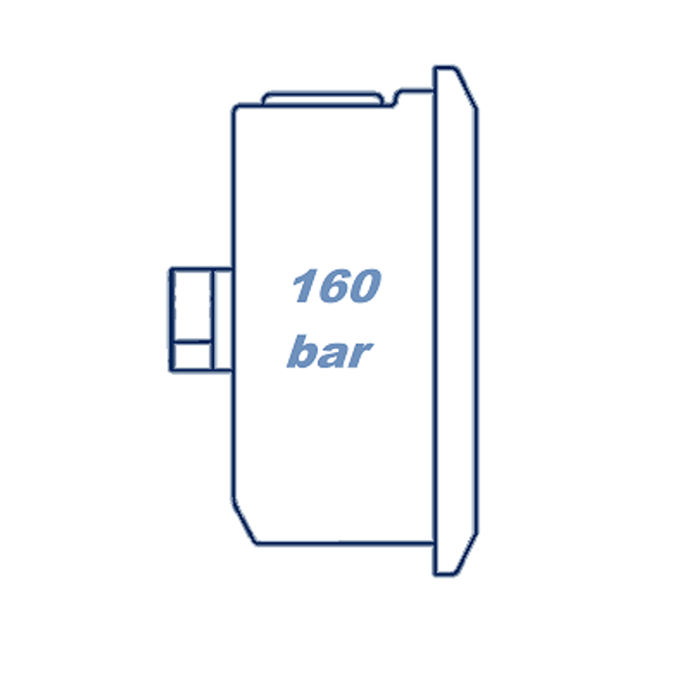 Манометр глицериновый D100 G1/2 - 160 Bar - осевое подключение VERSO