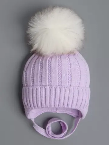 Шапка зимняя вязаная с помпоном