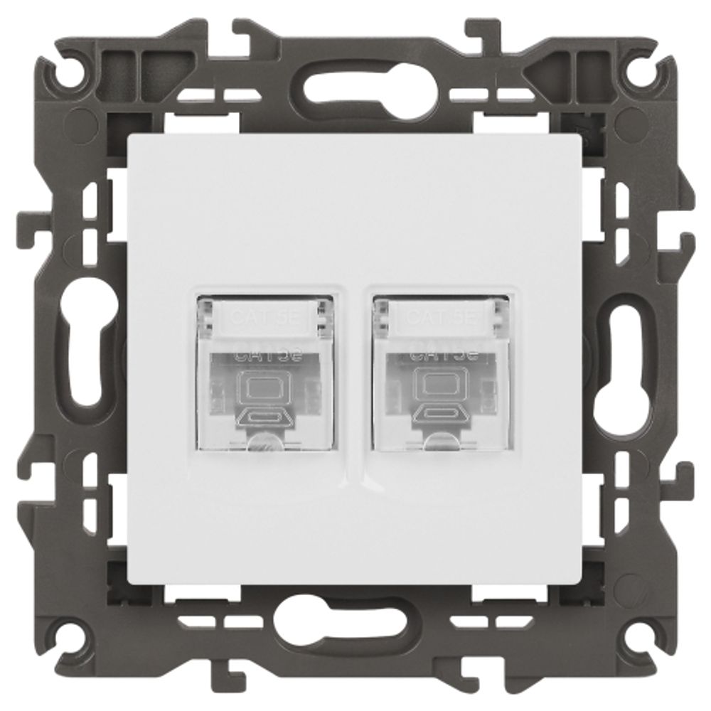 14-3108-01 ЭРА Розетка 2хRJ45, IP20, белый