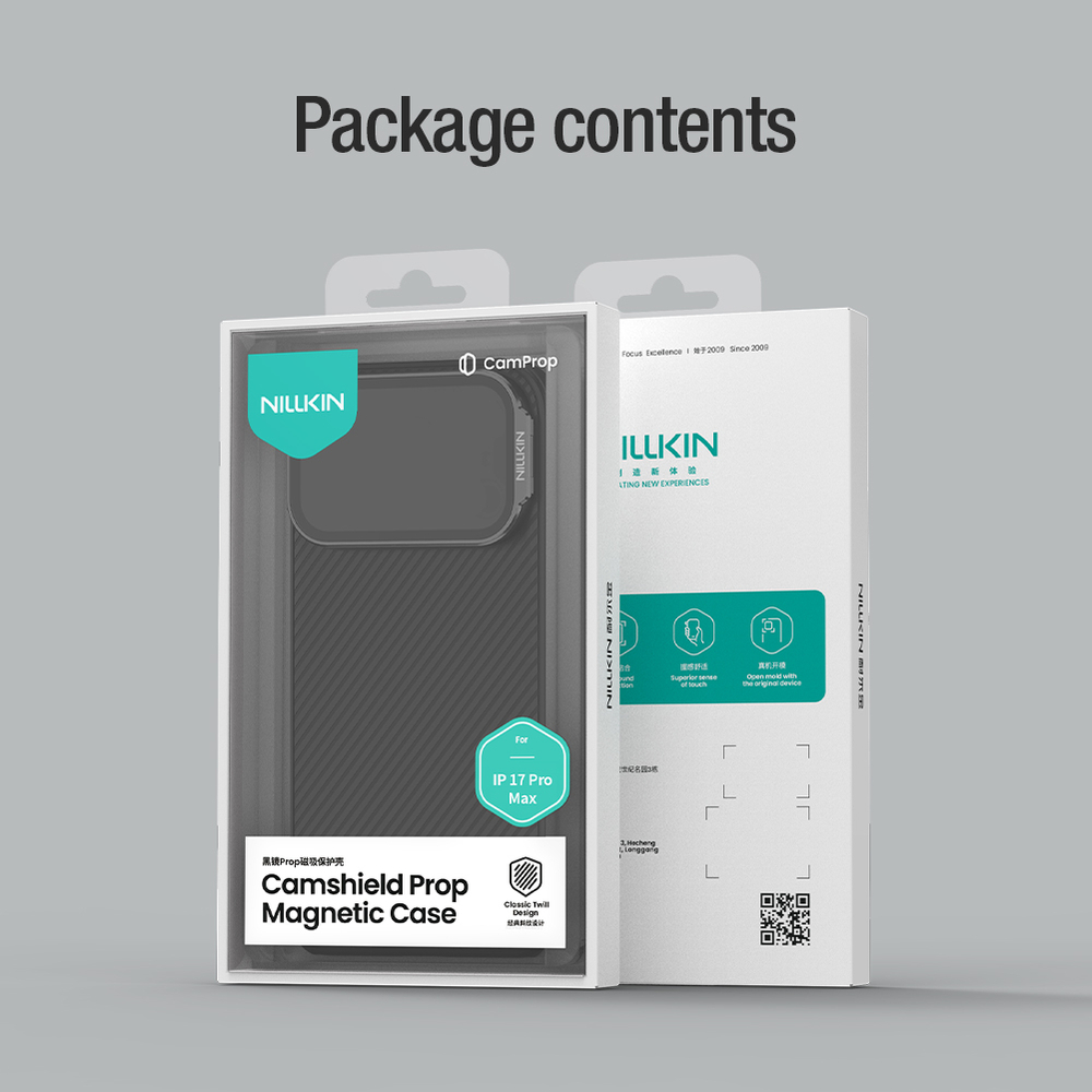 Чехол черного цвета с MagSafe на iPhone 17 Pro Max, серия CamShield Prop Magnetic (версия с тонированной крышкой объектива) от Nillkin