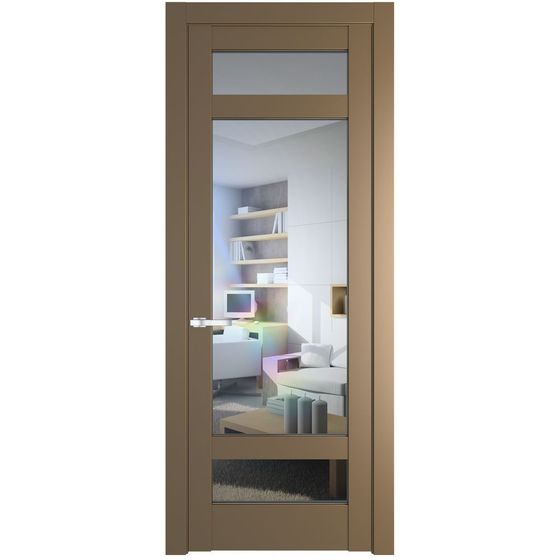 Межкомнатная дверь эмаль Profil Doors 4.3.2PD перламутр золото стекло прозрачное