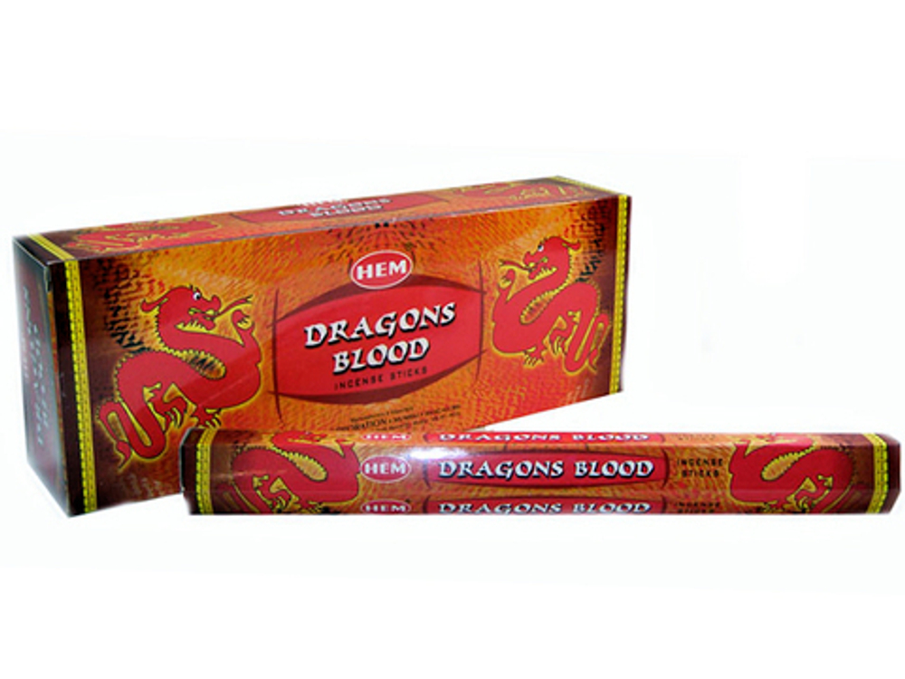 HEM Dragons Blood шестигранник Благовоние Кровь дракона огненный (красный сандал, лотос, рудракша)