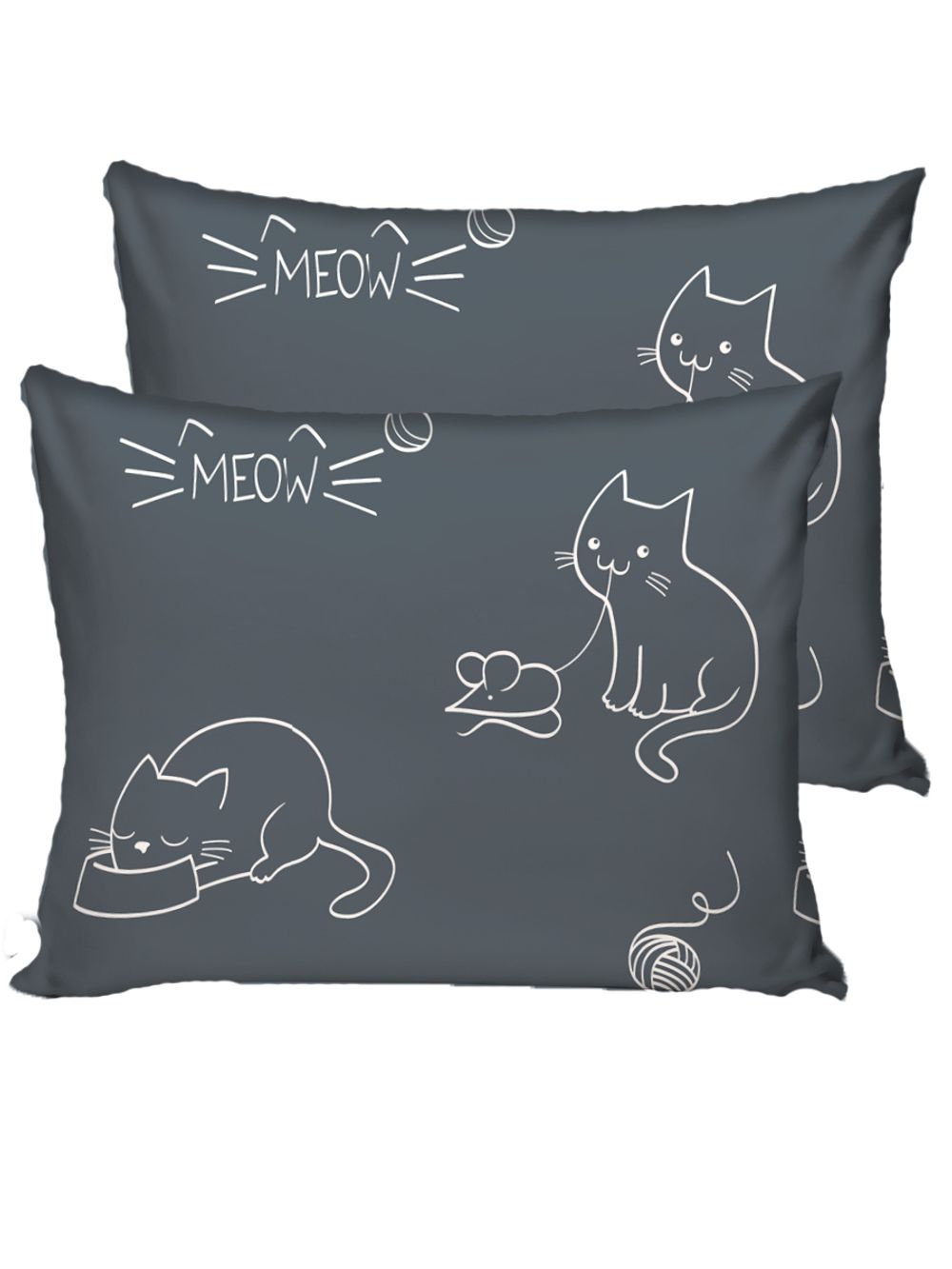 Постельное белье Сказка "Котики" 1,5-сп пододеяльник 145х215 наволочка 50х70 1шт Простынь на резинке 90х200 см