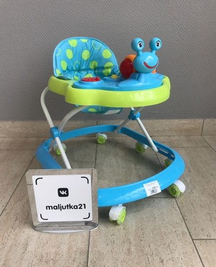 Ходунки детские Farfello арт. 348-3F (Голубой, принт круги)