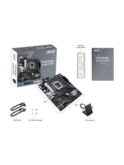 ASUS PRIME H610M-A WIFI (Socket 1700, mATX, 2xDDR5(96GB), VGA/DP/HDMI, 1xPCIe 4.0x16/1xPCIe 3.0, 1xLAN, Wi-Fi, BT, 4xSATA 6Gb/s, 2xM.2, 1xUSB 3.2, 4xUSB 2.0, 2xPS/2)