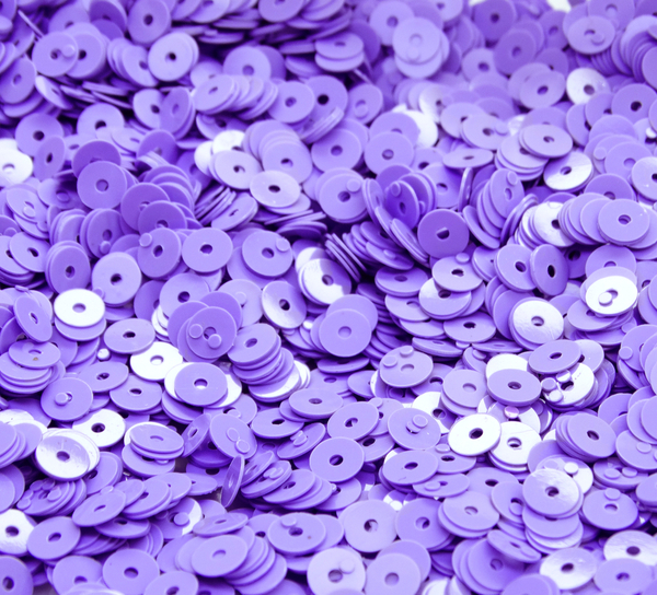 ПН008НН6 Пайетки круглые плоские, цвет: сиреневый непрозрачный, 6 мм, 10 грамм