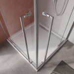 Душевой уголок Cezares LINER-AH-2-120/90-C-Cr-R, 120х90х195, правосторонний, профиль хром, стекло прозрачное